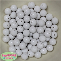 12mm White Acrylic Bubblegum Beads