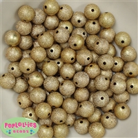 12mm Gold Stardust Bubblegum Beads