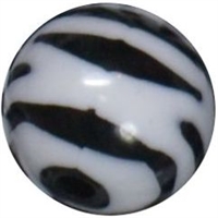 12mm Zebra Print  Resin Bubblegum Bead