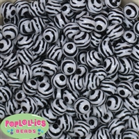 12mm Zebra Print  Resin Bubblegum Beads