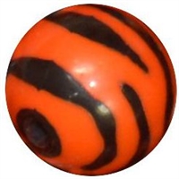 12mm Orange Zebra Print Resin Bubblegum Beads