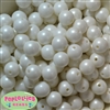 14mm Matte White Faux Pearl Bubblegum Beads