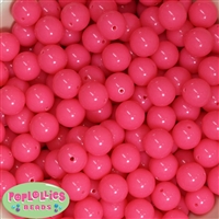 14mm Neon Hot Pink Bubblegum Beads
