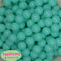 14mm Neon Mint Green Solid Acrylic Beads