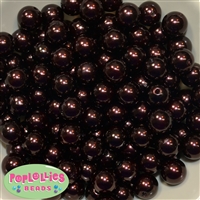 14mm Cocoa Brown Faux Pearl Acrylic Beads
