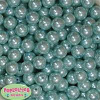 14mm Light Blue Faux Pearl Acrylic Beads