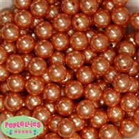14mm Orange Faux Pearl Bubblegum Beads