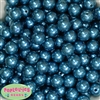 14mm Peacock Blue Faux Pearl Bubblegum Beads