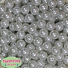 14mm White Faux Pearl Bubblegum Beads