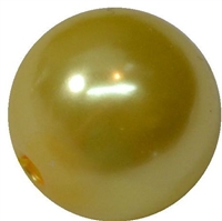 14mm Yellow Faux Pearl Bubblegum Beads