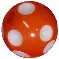 14mm Orange Polka Dot Acrylic Bubblegum Bead