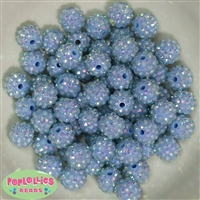 14mm Baby Blue Resin Rhinestone Bubblegum Beads Bulk