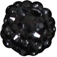 14mm Black Rhinestone Bubblegum Beads