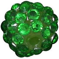 14mm Christmas Green Rhinestone Bubblegum Beads