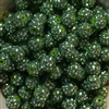 14mm Christmas Green Rhinestone Bubblegum Beads