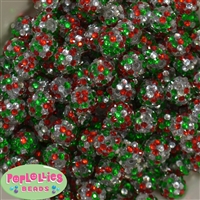 14mm Christmas Confetti Rhinestone Bead