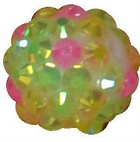 14mm Spring Confetti Rhinestone Bubblegum Bead