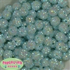 14mm Ice Mint Rhinestone Bubblegum Beads Bulk