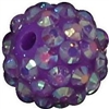 14mm Lavender Rhinestone Bubblegum Beads