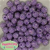 14mm Lavender Rhinestone Bubblegum Beads Bulk