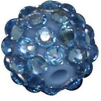 14mm Ocean Blue Rhinestone Bubblegum Beads