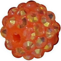 14mm Orange Rhinestone Bubblegum Bead