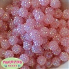 14mm Pink Rhinestone Bubblegum Beads Bulk