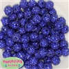 14mm Royal Blue Rhinestone Bubblegum Beads