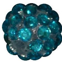 14mm Turquoise Rhinestone Bubblegum Beads