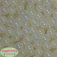 16mm White Bubble Acrylic Bubblegum Beads