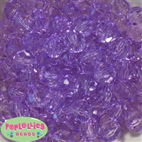 16mm Clear Lavender Facet Beads 20pc