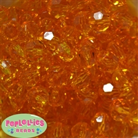 16mm Clear Orange Facet Beads 20pc