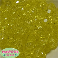 16mm Clear Yellow Facet Beads 20pc