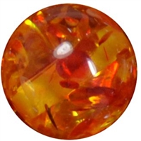 16mm Orange Clear Marble Style Acrylic Gumball Bead