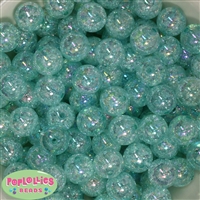 16mm Mint Crackle Acrylic Bubblegum Beads