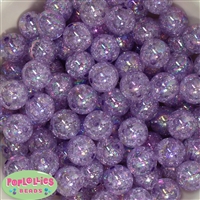 16mm Purple Crackle Acrylic Bubblegum Beads