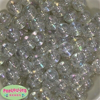 16mm Clear Glitter Acrylic Gumball Bead
