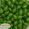 16mm Clear Green Glitter Acrylic Gumball Bead