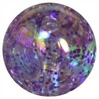 16mm Clear Lavender Glitter Acrylic Gumball Bead