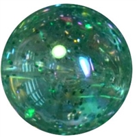 16mm Clear Turquoise Glitter Acrylic Gumball Bead