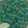 16mm Clear Turquoise Glitter Acrylic Gumball Bead