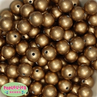 Bulk 16mm Matte Gold Beads 100pc