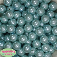 16mm Light Blue Faux Acrylic Pearl Bubblegum Beads Bulk