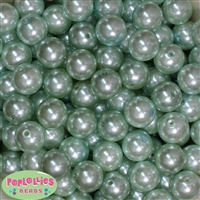 16mm Mint Green Faux Acrylic Pearl Bubblegum Beads Bulk