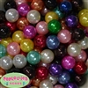 16mm Mixed Colors Faux Acrylic Pearl Bubblegum Beads Bulk