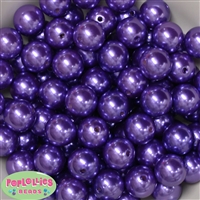 16mm Purple Faux Acrylic Pearl Bubblegum Beads