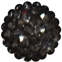 16mm Metallic Black Rhinestone Bubblegum Beads