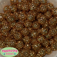 16mm Gold Metallic Rhinestone Beads 20 Pack