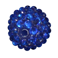 16mm Royal Blue Metallic Rhinestone Beads