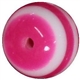 16mm Hot Pink Stripe Resin Bubblegum Beads